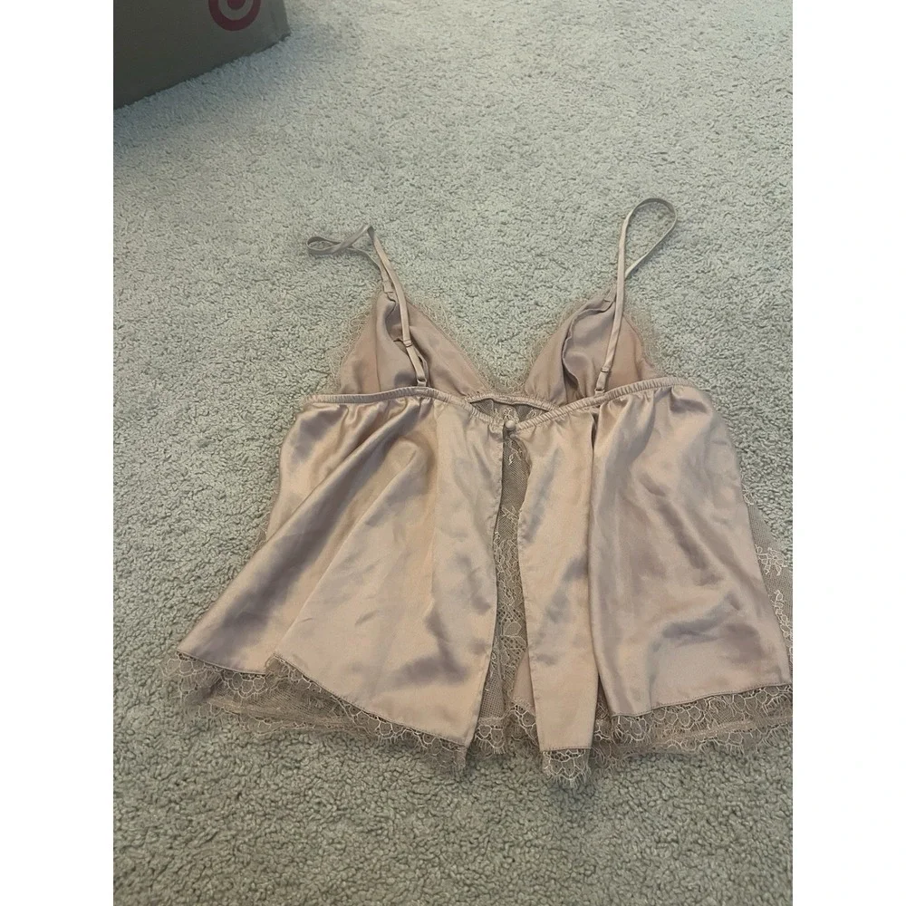 Victoria's Secret Satin & Lace Babydoll Cami Top/Shorts Pajama Set Size‎ XL Pink